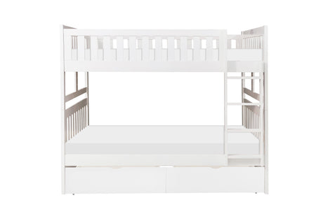 Galen White Full/Full Bunk Bed With Storage Boxes - Ornate Home