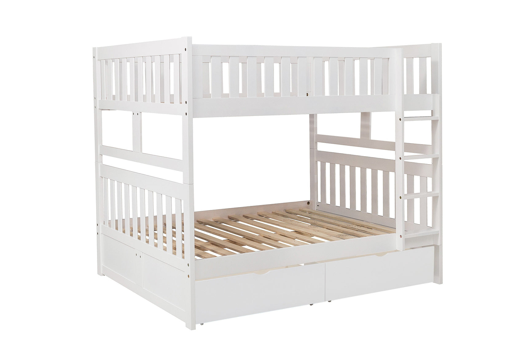Galen White Full/Full Bunk Bed With Storage Boxes - Ornate Home