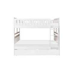 Galen White Full/Full Bunk Bed With Storage Boxes - Ornate Home
