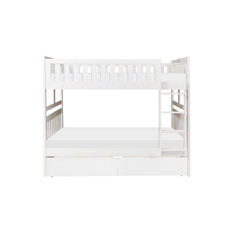 Galen White Full/Full Bunk Bed With Storage Boxes - Ornate Home