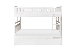 Galen White Full/Full Bunk Bed with Twin Trundle - Ornate Home