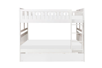 Galen White Full/Full Bunk Bed with Twin Trundle - Ornate Home