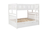 Galen White Full/Full Bunk Bed with Twin Trundle - Ornate Home