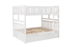 Galen White Full/Full Bunk Bed with Twin Trundle - Ornate Home
