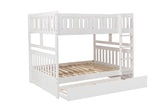 Galen White Full/Full Bunk Bed with Twin Trundle - Ornate Home