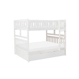 Galen White Full/Full Bunk Bed with Twin Trundle - Ornate Home
