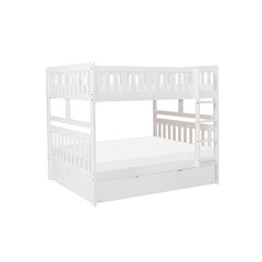 Galen White Full/Full Bunk Bed with Twin Trundle - Ornate Home