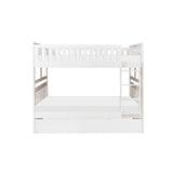 Galen White Full/Full Bunk Bed with Twin Trundle - Ornate Home