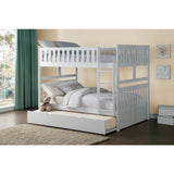 Galen White Full/Full Bunk Bed with Twin Trundle - Ornate Home