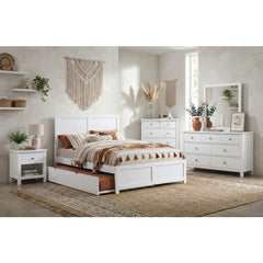 Galen White Full Platform Bed - Ornate Home