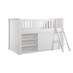 Galen White Low Loft Bunk With Bookcase And 2 Dressers - Ornate Home