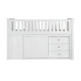Galen White Low Loft Bunk With Bookcase And 2 Dressers - Ornate Home