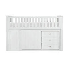 Galen White Low Loft Bunk with Bookcase & 2 Dressers - Ornate Home