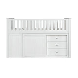 Galen White Low Loft Bunk with Bookcase & 2 Dressers - Ornate Home