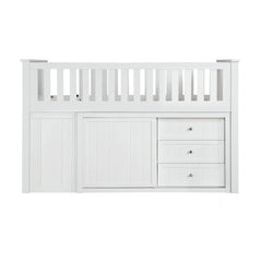 Galen White Low Loft Bunk with Bookcase & 2 Dressers - Ornate Home