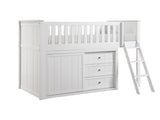Galen White Low Loft Bunk with Dresser - Ornate Home