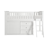 Galen White Low Loft Bunk with Dresser - Ornate Home