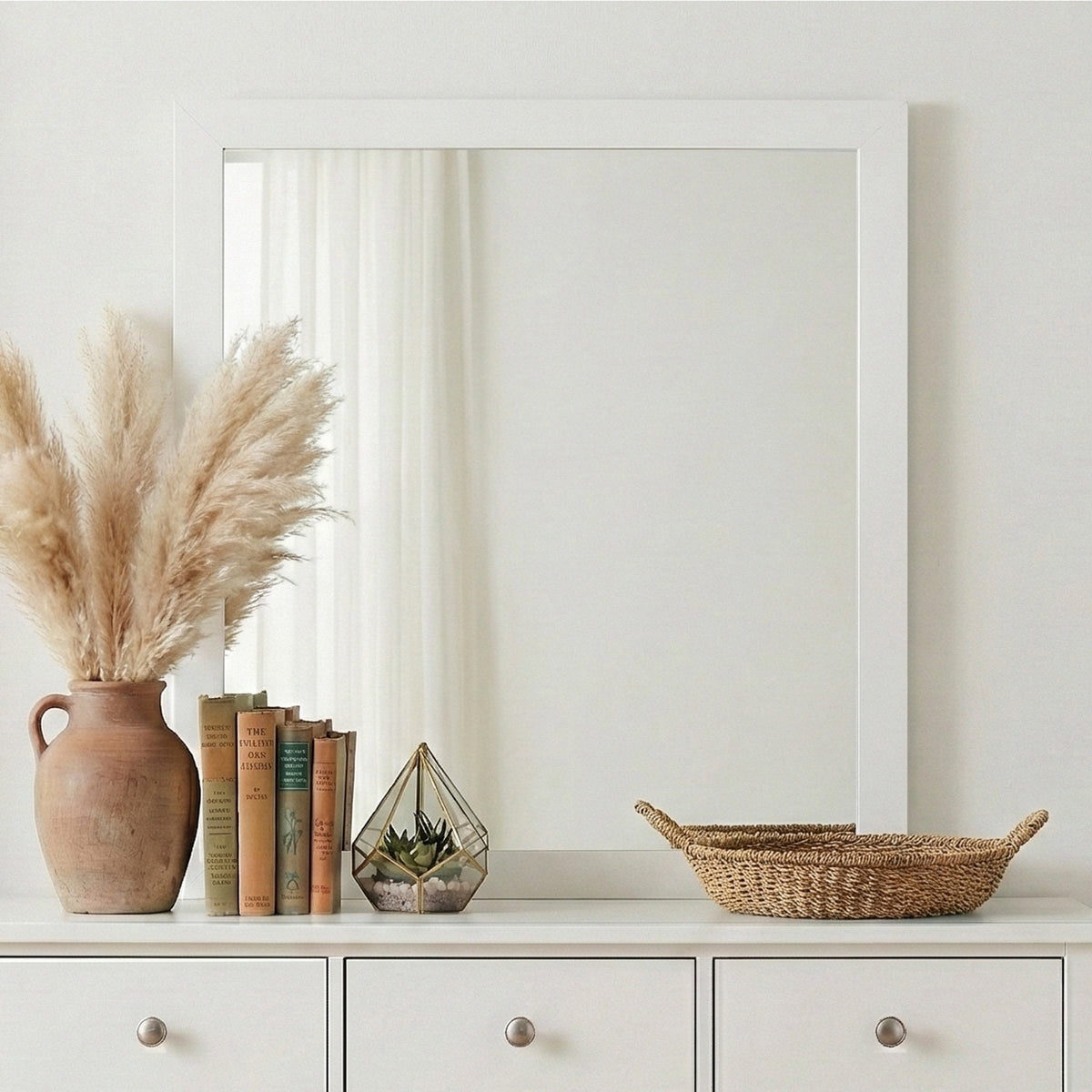 Galen White Mirror Wide - Ornate Home