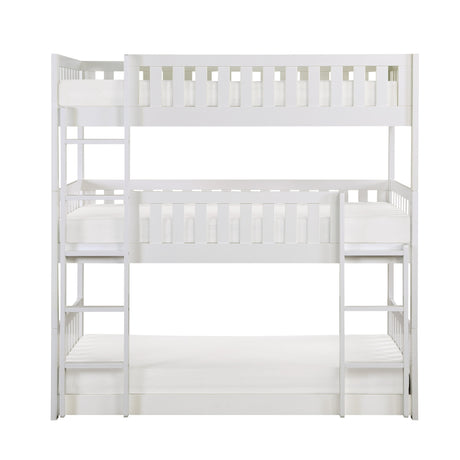Galen White Triple Bunk Bed - Ornate Home
