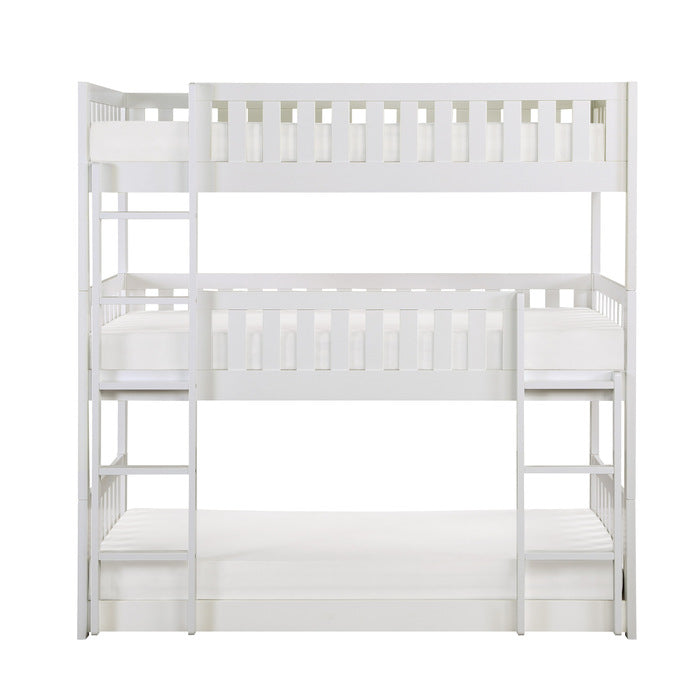 Galen White Triple Bunk Bed - Ornate Home