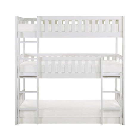 Galen White Triple Bunk Bed - Ornate Home