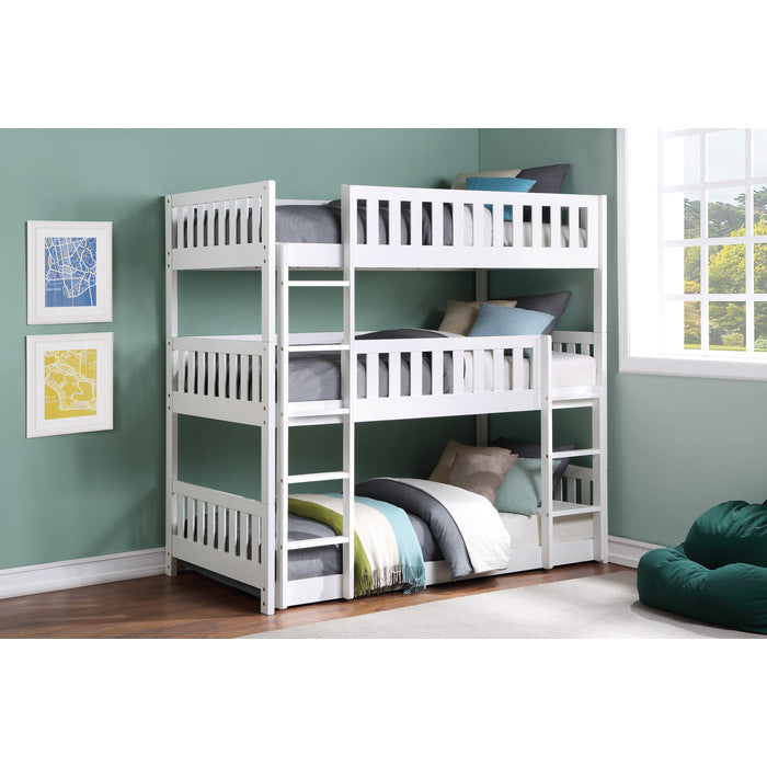 Galen White Triple Bunk Bed - Ornate Home
