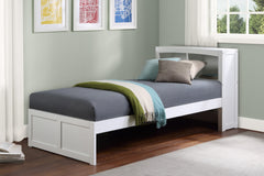 Galen White Twin Bookcase Bed - Ornate Home