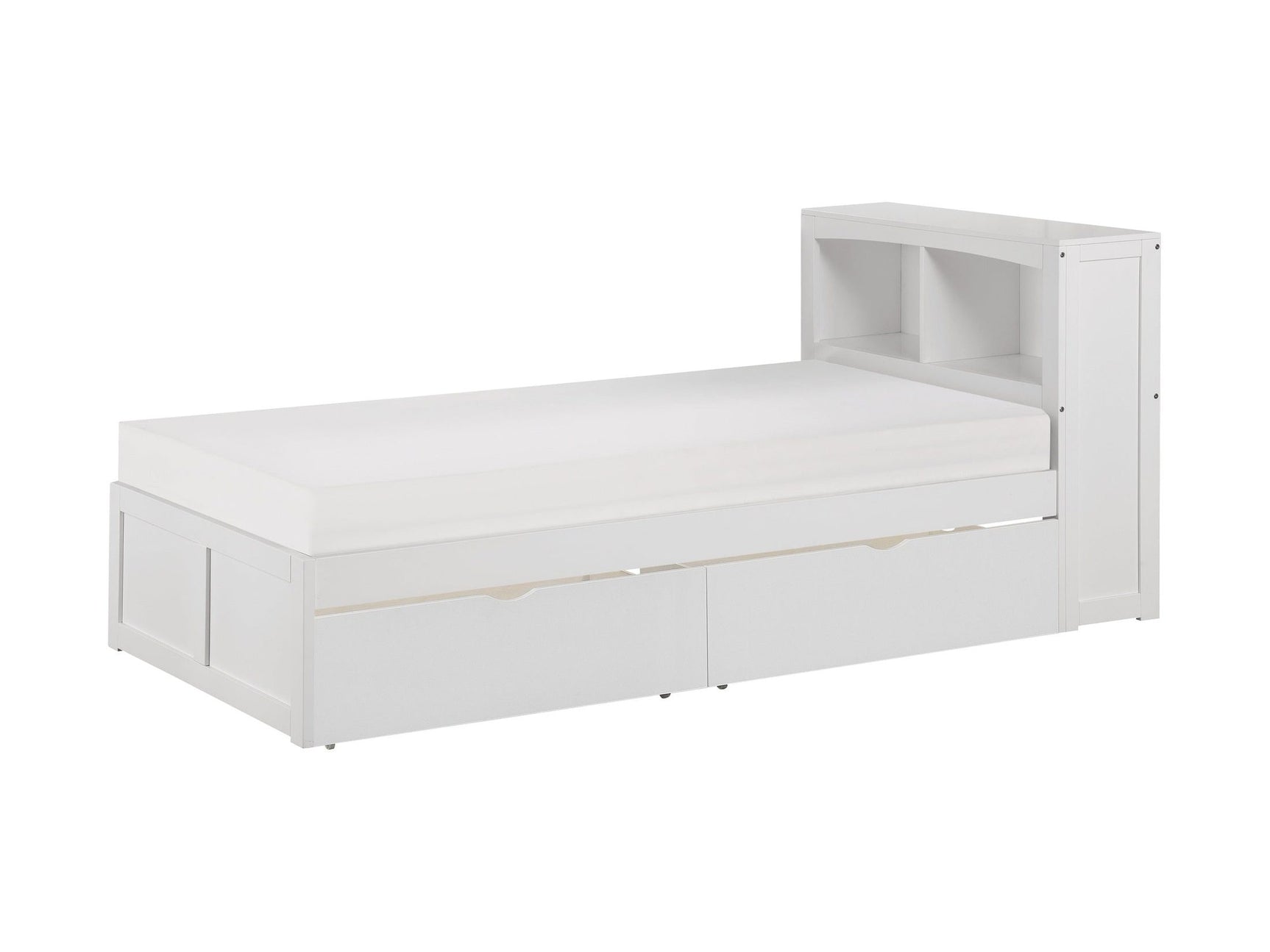 Galen White Twin Bookcase Bed With Storage Boxes - Ornate Home