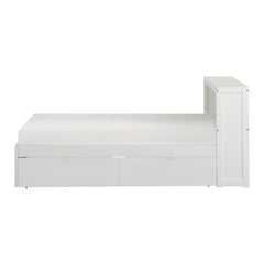 Galen White Twin Bookcase Bed With Storage Boxes - Ornate Home