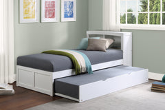 Galen White Twin Bookcase Bed with Trundle - Ornate Home