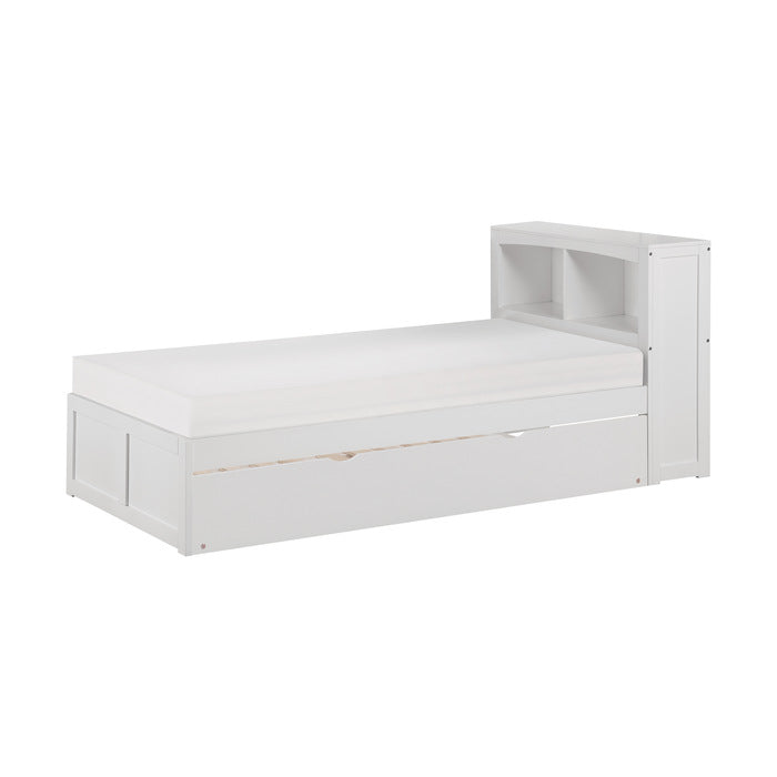 Galen White Twin Bookcase Bed with Trundle - Ornate Home