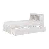Galen White Twin Bookcase Bed with Trundle - Ornate Home