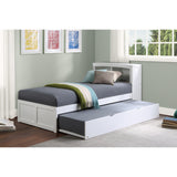 Galen White Twin Bookcase Bed with Trundle - Ornate Home