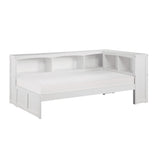 Galen White Twin Bookcase Corner Bed - Ornate Home