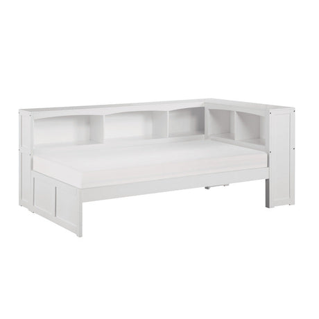 Galen White Twin Bookcase Corner Bed - Ornate Home