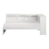Galen White Twin Bookcase Corner Bed - Ornate Home