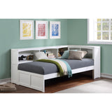 Galen White Twin Bookcase Corner Bed - Ornate Home