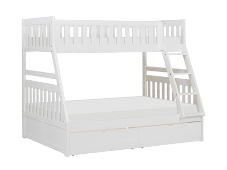 Galen White Twin/Full Bunk Bed - Ornate Home