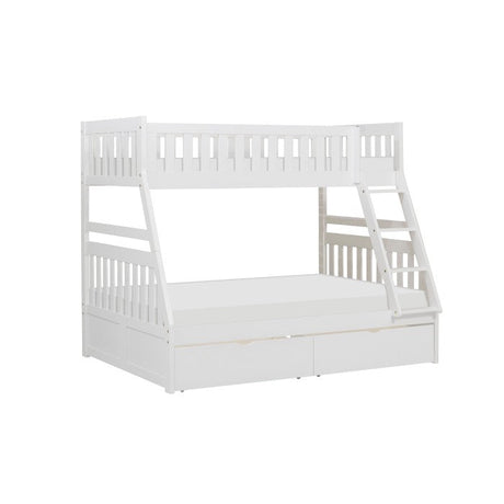 Galen White Twin/Full Bunk Bed - Ornate Home