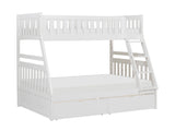 Galen White Twin/Full Bunk Bed With Storage Boxes - Ornate Home