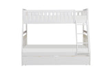 Galen White Twin/Full Bunk Bed With Storage Boxes - Ornate Home
