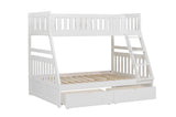 Galen White Twin/Full Bunk Bed With Storage Boxes - Ornate Home