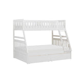 Galen White Twin/Full Bunk Bed With Storage Boxes - Ornate Home