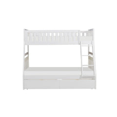 Galen White Twin/Full Bunk Bed With Storage Boxes - Ornate Home