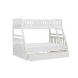 Galen White Twin/Full Bunk Bed With Storage Boxes - Ornate Home