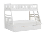 Galen White Twin/Full Bunk Bed with Twin Trundle - Ornate Home