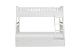 Galen White Twin/Full Bunk Bed with Twin Trundle - Ornate Home