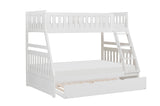Galen White Twin/Full Bunk Bed with Twin Trundle - Ornate Home