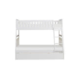 Galen White Twin/Full Bunk Bed with Twin Trundle - Ornate Home