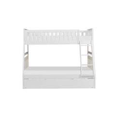 Galen White Twin/Full Bunk Bed with Twin Trundle - Ornate Home